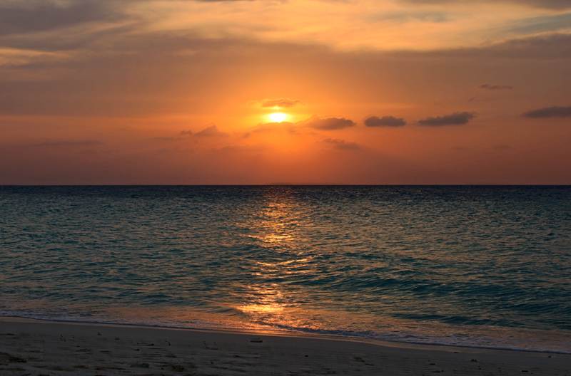 Malediven Inseln Sonnenuntergang