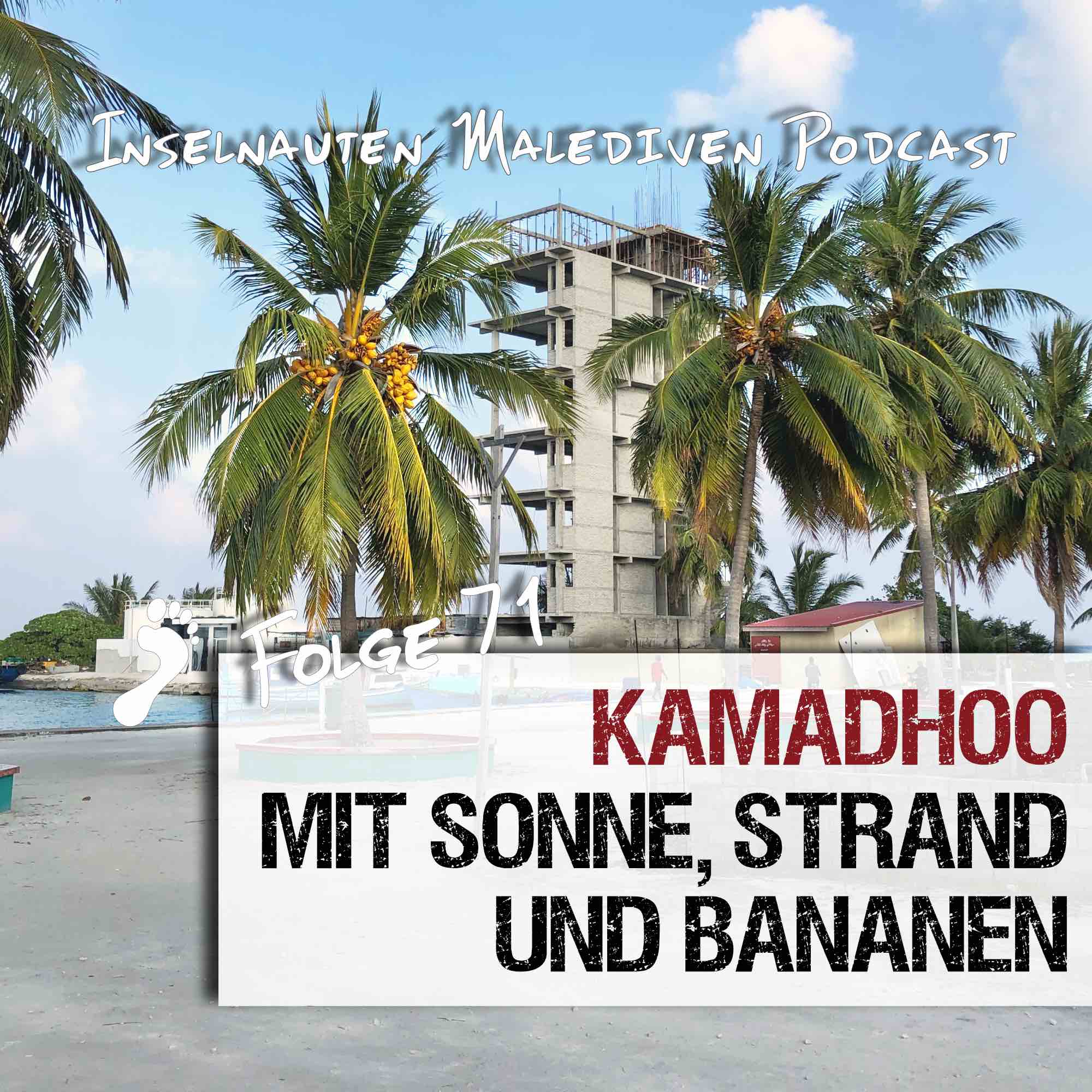 Kamadhoo mit Sonne Strand und Bananen